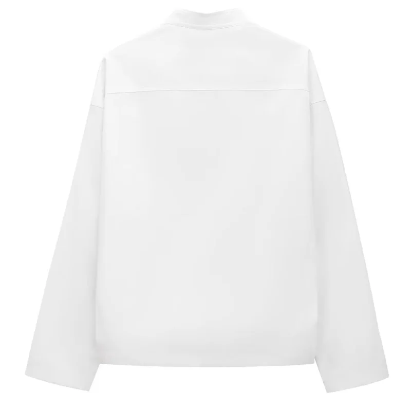 TRAF Women Shirts Poplin White Shirts Women Shirts & Blouses Button-Up Long Sleeve Blouses Office Wear Women Elegant Blouse 2024