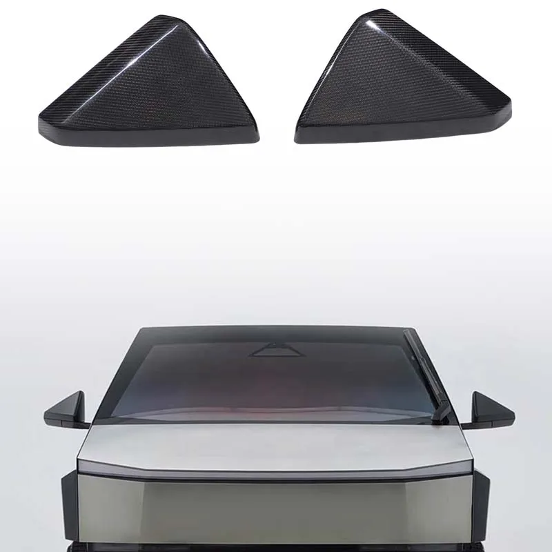 2024 2025 For Tesla Cybertruck real carbon fiber car exterior mirror protective cover decorative patch styling accessories 2pcs