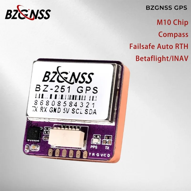 

BZGNSS GPS Module UBLOX M10 Chip QMC5883L Compass FPV Drone Failsafe Auto RTH Betaflight INAV Ardupilot F4 F7 Flight Controller