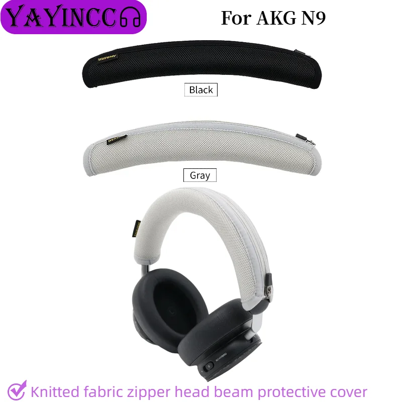 

Advanced feeling Headphone Head Beam Cover for AKG N9 Earphone Zipper knitted fabric headband protective cover
