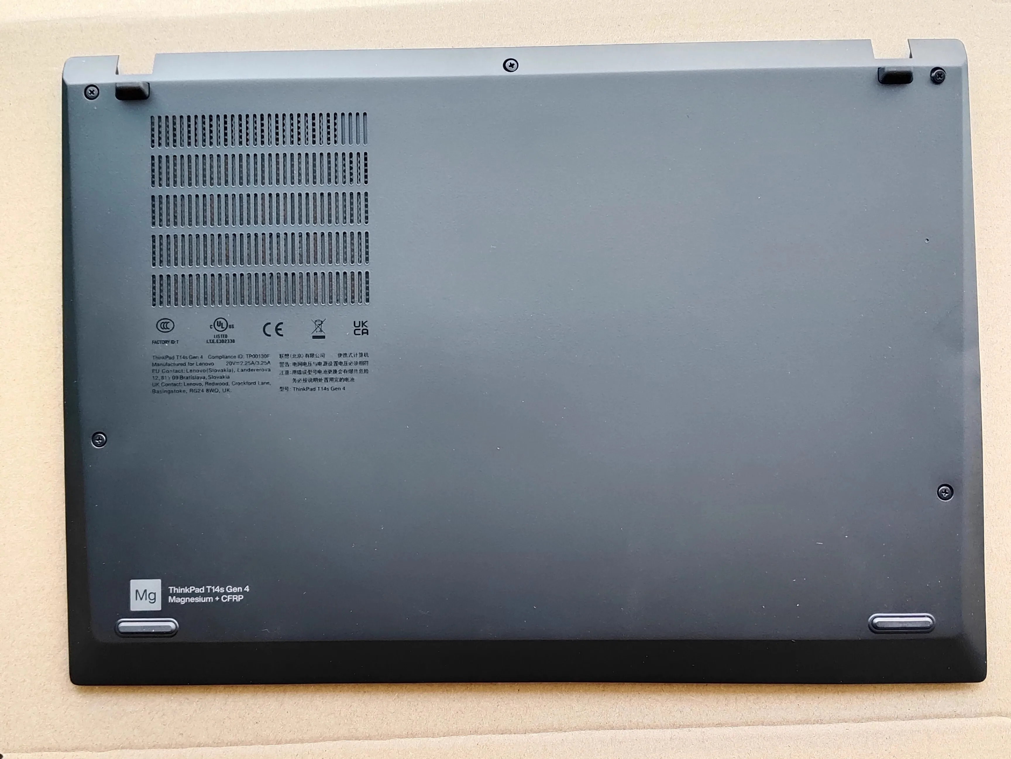 

New Original for Lenovo ThinkPad T14s Gen 4 Aluminum Base Bottom Cover Case WWAN/WLAN 5CB1L57621 5CB1L57627