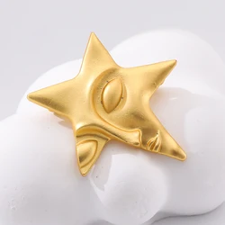 Vintage Face Star Brooches Pins For Women Girls Alloy Metal Clothes Badge Pins
