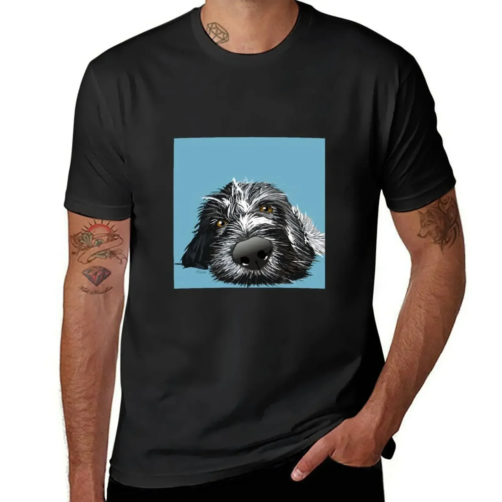 German Wirehaired Pointer T-Shirt animal prinfor boys summer clothes cute clothes mens big and tall t shirts