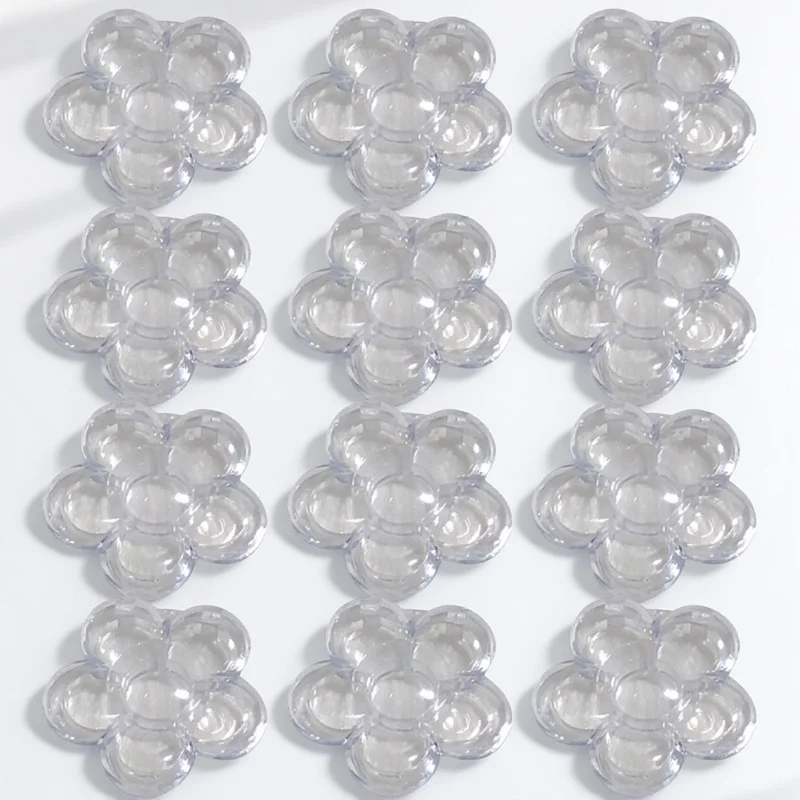 

12Pcs Small Lipstick Case Flower Shape Transparent Organizer Box for Home Office Makeup Shop Storage Portable Container