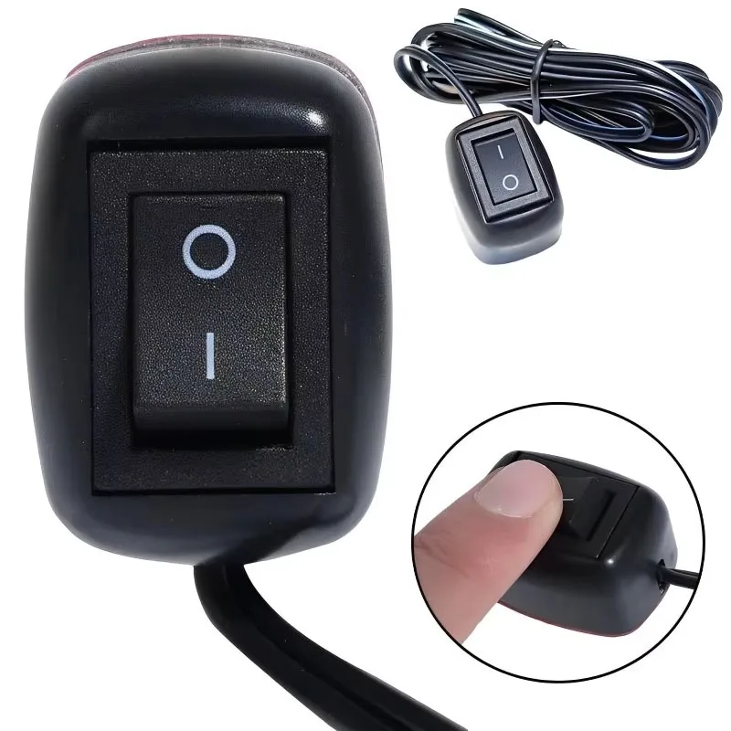 Universal Car Switch Paste Type Toggle Switch with Cable 60cm/100cm DC 12V for Fog Ring Drive Lights Neon Lights Mini Button
