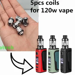 3pcs,5pcs,10pcs Replacemnt coil  for Electronic Cigarette 120w Box Mod Kit Vaper Build-in 2200mah Battery OLED Screen