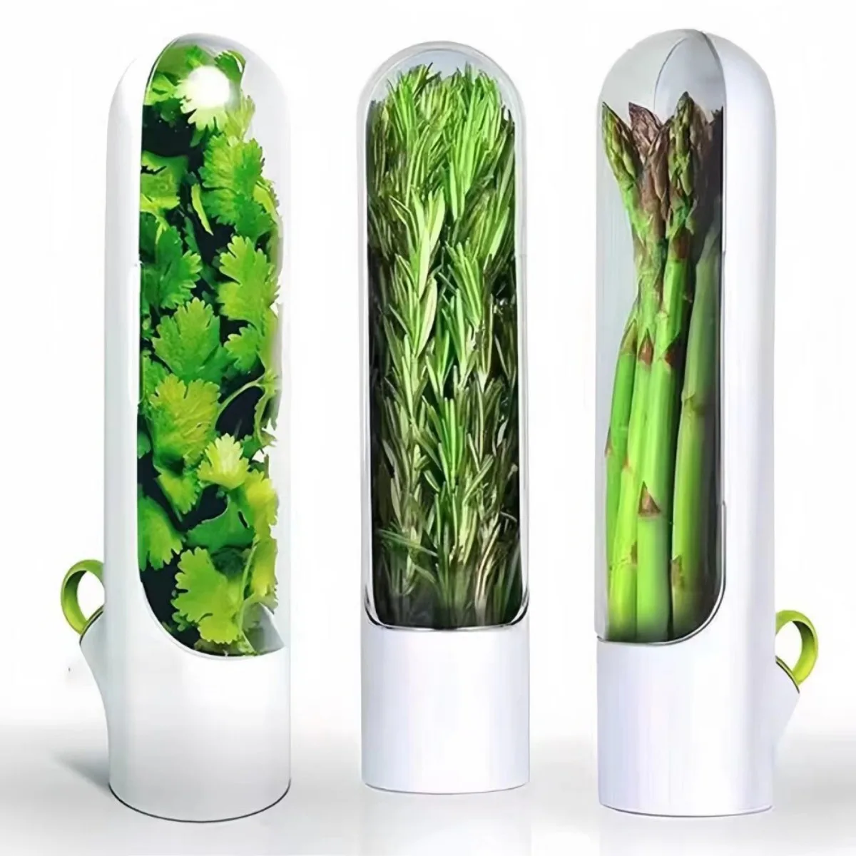 

3pc Herb Keeper Vegetable Saver Storage Container Fresh Herb Saver Pod Refrigerator Organize for Cilantro Parsley Kitchen Supply