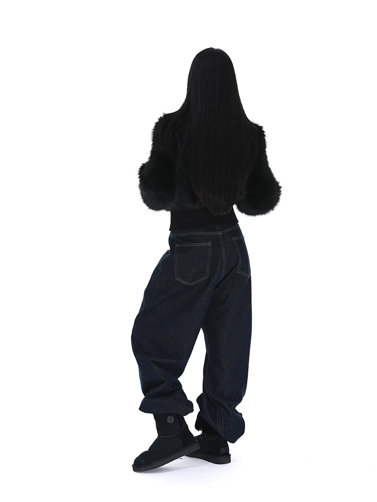Lautaro Spring Winter Short Black Soft Thick Warm Hairy Faux Fur Coat Women Zip Up Luxury Designer Clothes Fluffy Jacket 2025