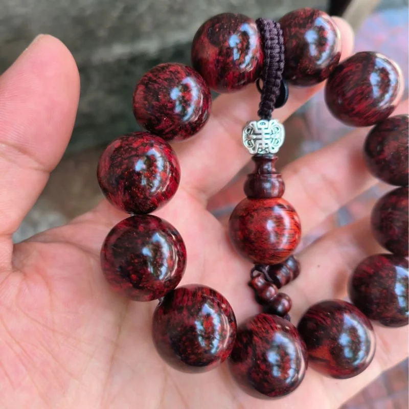 New Purple Oil Pearwood Yellow Rosewood Knot Scar Dragon Scale 2.0 Bracelet, Old Material with a Submersible Texture, Suitable f