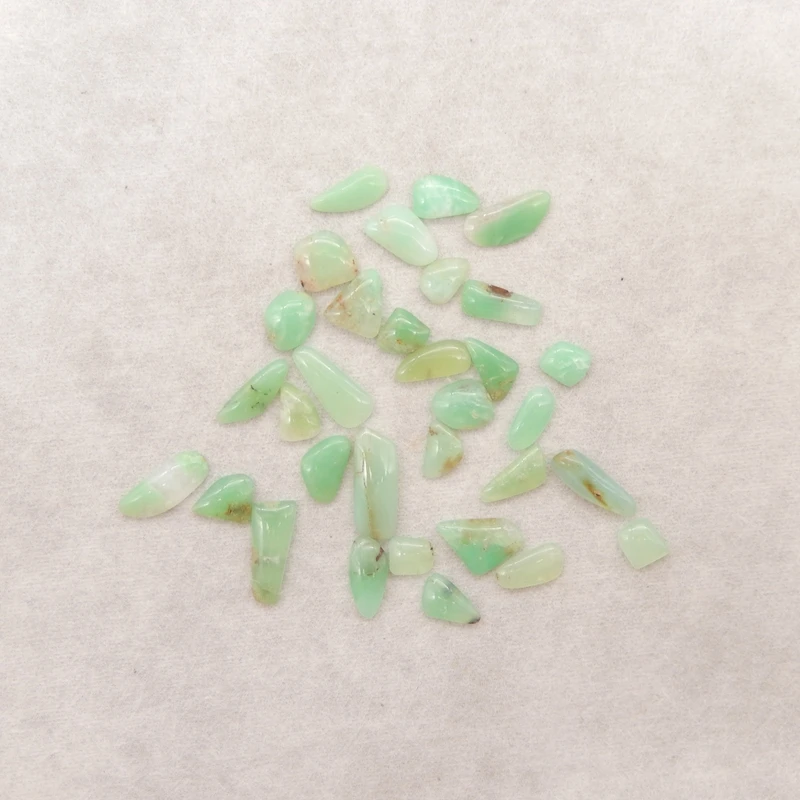 Natural Polished Chrysoprase Tumbled Stone Set - 30+ Pcs Mint-Green Gemstones for Artisanal Jewelry Making And Crystal Healing