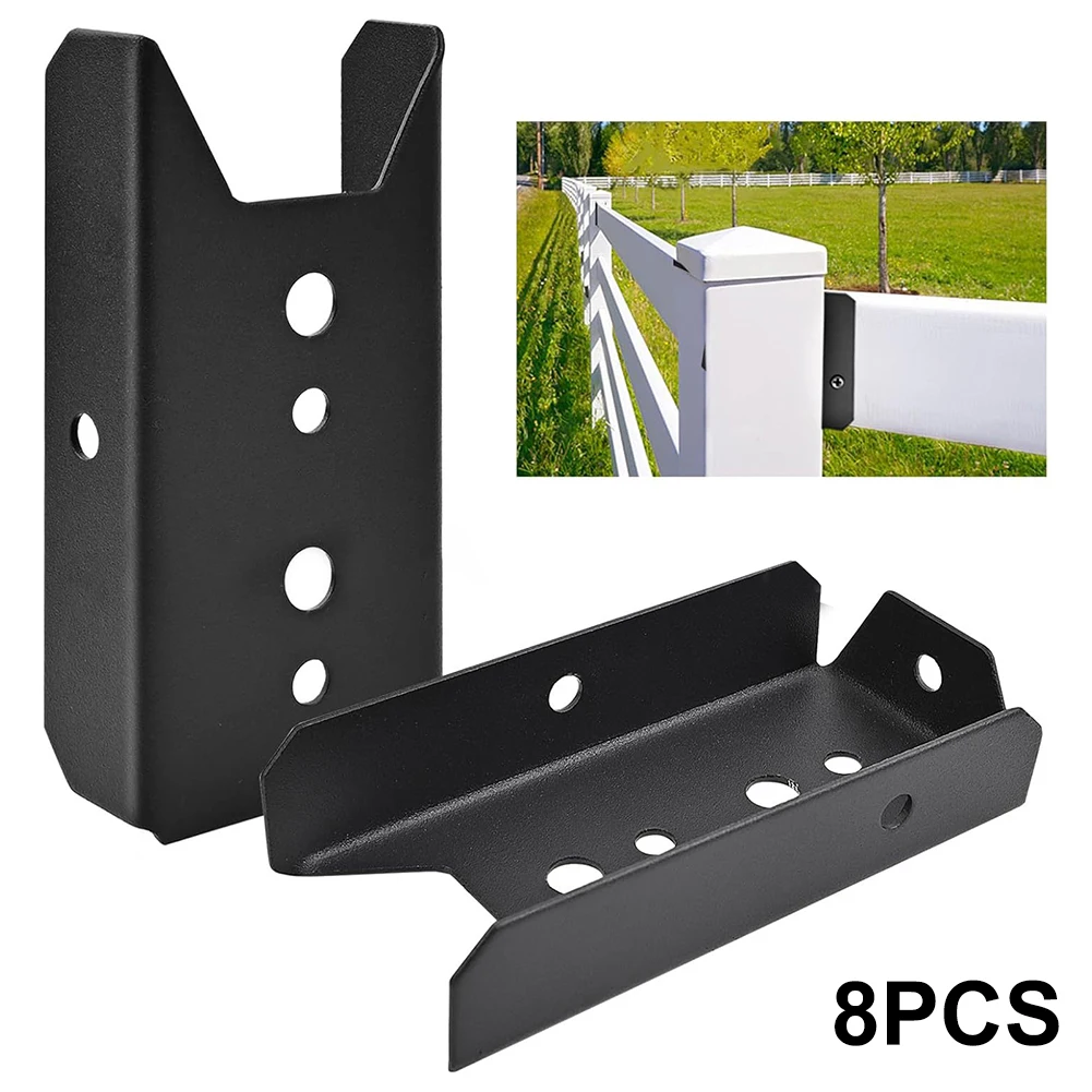 1/2/4/8pcs Carbon Steel Galvanized Fence Brackets Wood/Fence Fixed Support Deck Rail Bracket Connector Household Hardware Parts