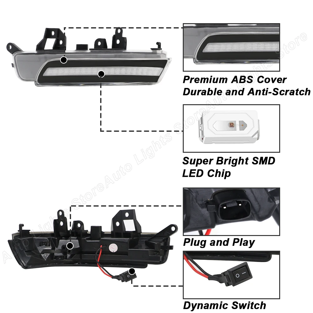 Luci a LED dinamiche per Toyota Prius ZVW30 Wish ZGE21 Avalon GSX30 Crown GRS 202 Side Mirror Blinker indicatori di direzione