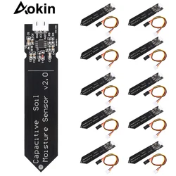 10Pcs Capacitive Soil Moisture Sensor Not Easy to Corrode Wide Voltage Wire Suitable for Arduino Water Level Sensor Tools