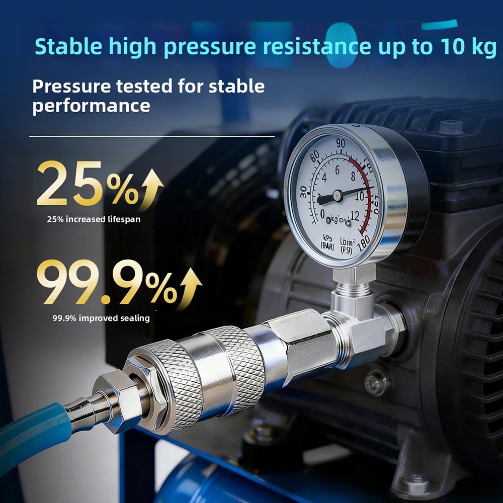 EU Self-locking Pneumatic Quick Coupler Air Hose Quick Connector Barb Fitting Air Compressor Tools Quick Release Coupling