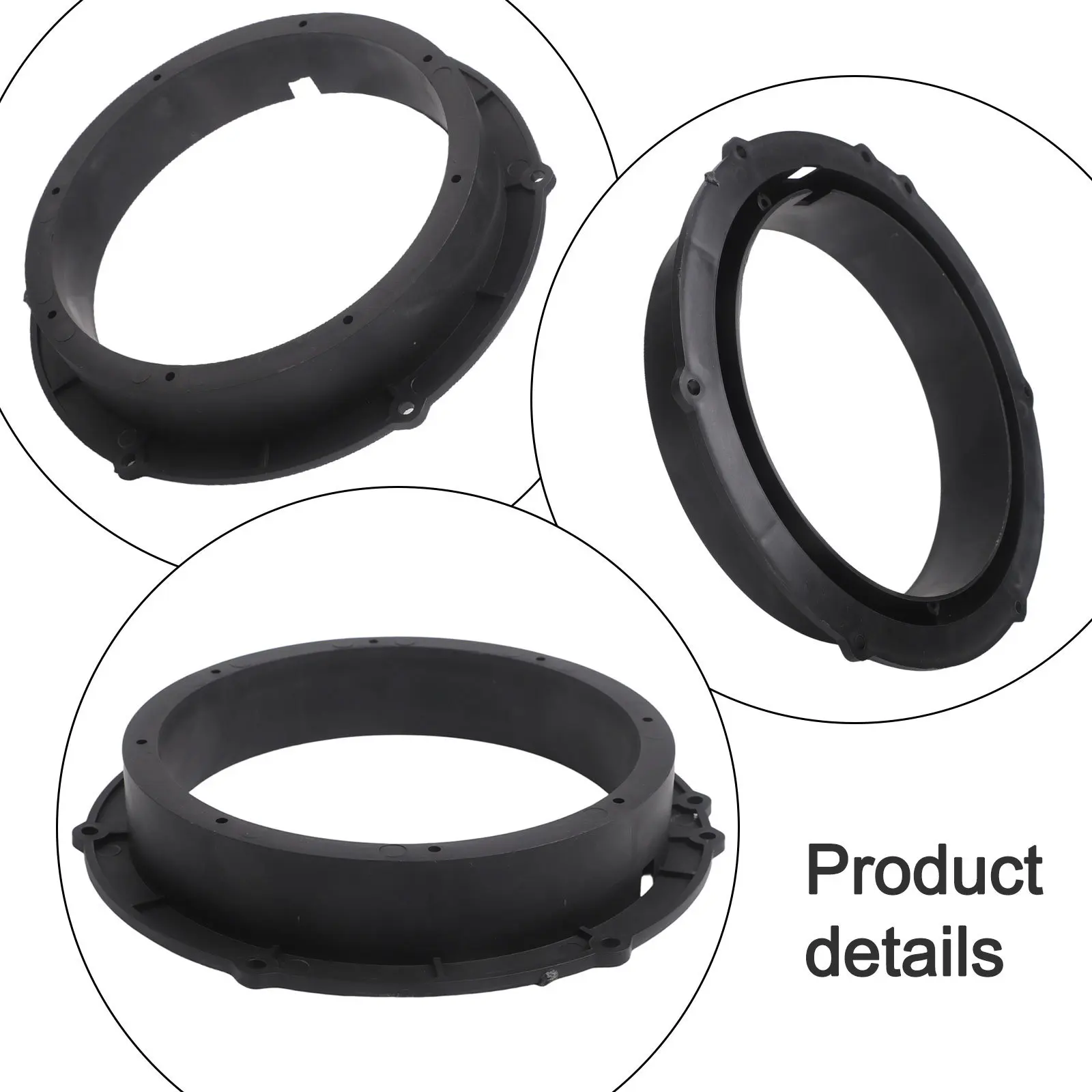 Car Audio System Car Speaker Spacer 6.5 Inch Speaker Car Sound System Upgrade Kit Black Stable Characteristics Plastic Material