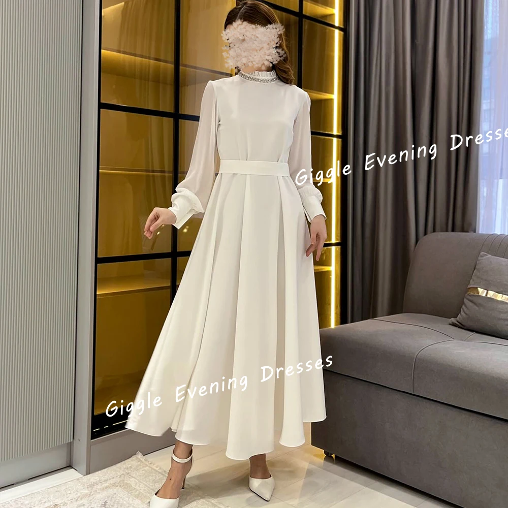 

Sharon Formal Beading Saudi Arab Royal Draped Ceremony Evening Dresses 2024 جديد في الفساتين Ankle-Length Elegant Women Gown