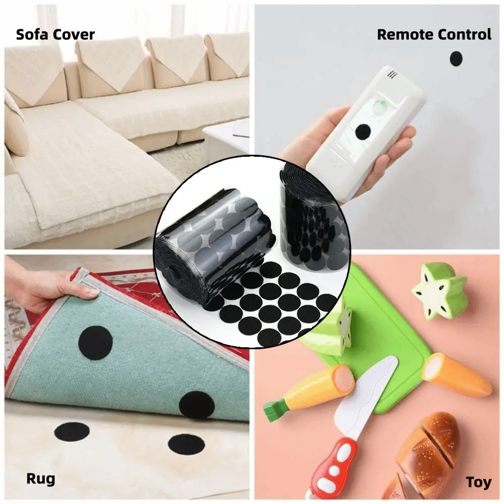 

100 пар наборов самоклеящихся точек-липучек 25 мм, черные, нейлоновые, для рукоделия, прочные, на клеевой основе