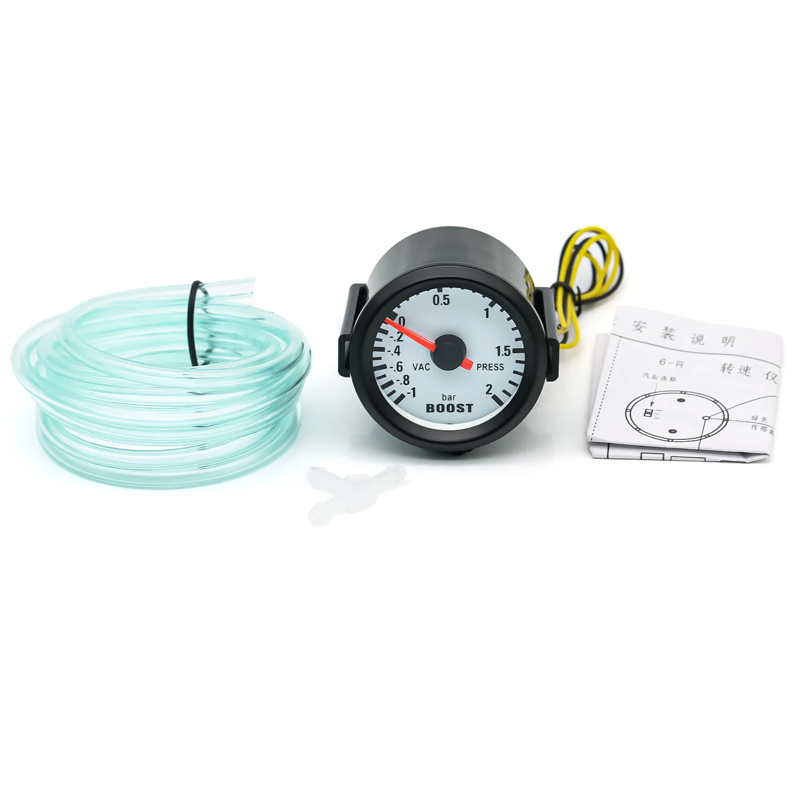 AD Universal 52mm Bar Blue Led Light Pressure Turbo Boost Gauge Meter With Sensor 、Holder 12V Boost sensor Car Accessories