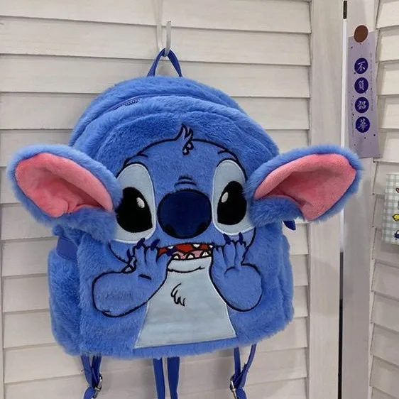 

Disney New Plush Backpack Ins Japanese Blue Stitch Funny Cartoon Large-capacity Student Backpack Kindergarten Bag Child Gift