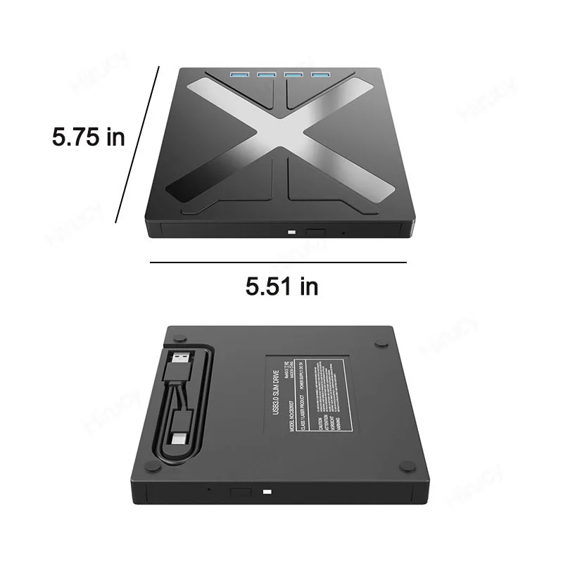 USB 3.0 7-in-1 zewnętrzny napęd optyczny DVD odtwarzacz CD czytnik przenośny nagrywarka z karta SD TF gniazdami na Laptop