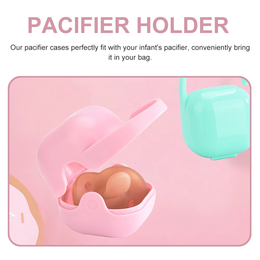 

4pcs Pacifier Cases Portable Baby Soother Box Dustproof Pacifier Storage For Strollers Diaper Bags Holder Container