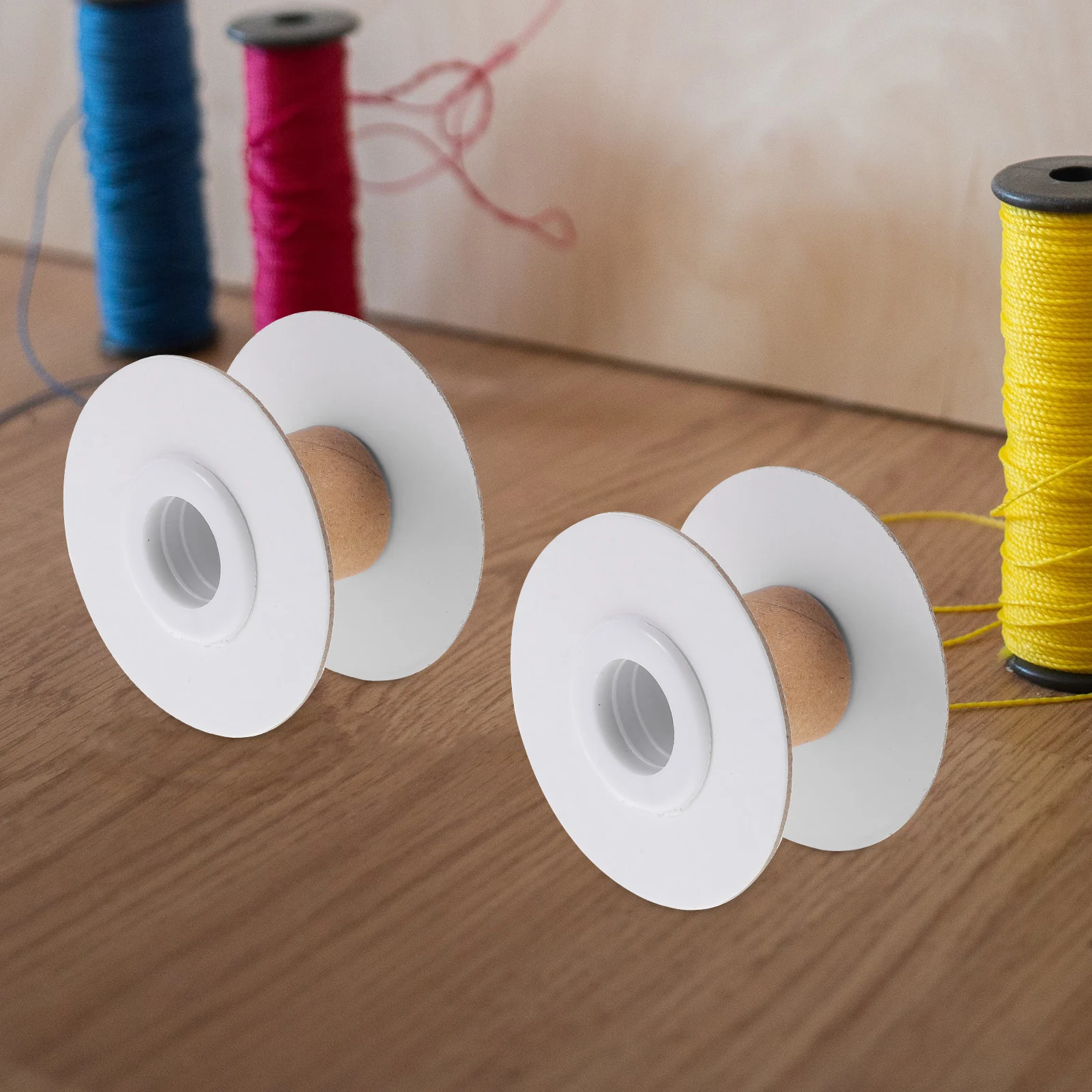 10pcs Paper Bobbins Thread Spools Yarn Embroidery Empty Wire Thick Cords Small Bulk Storage Organizer Knitting Weaving Craft