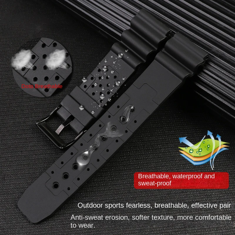 For Casio Duro Strap MDV-106 MDV107 MTP-1374 MTP1375 SEIKO NO5 Water Ghost Breathable Silicone Strap Bracelet Men 22mm Watchband