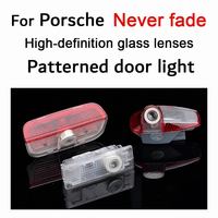 Fit For Porsche Cayman Boxster Cayenne Macan 991 718 HD Glass Lens Car Door Light Laser Decor Projection Lamp Car Accessories