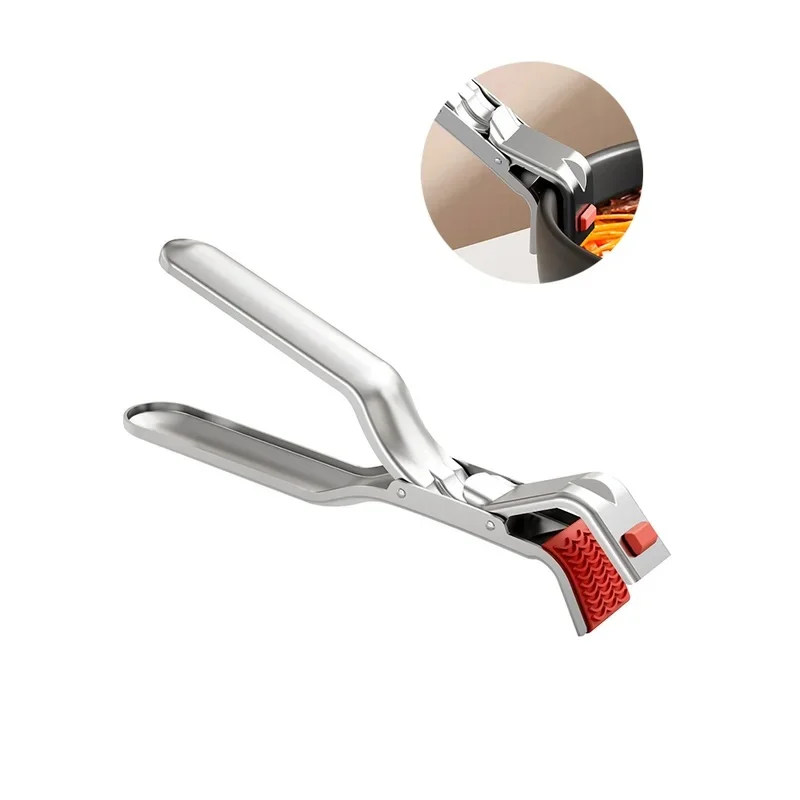 Heated plate clamp with a clip can prevent burns and can be adjusted to multiple angles