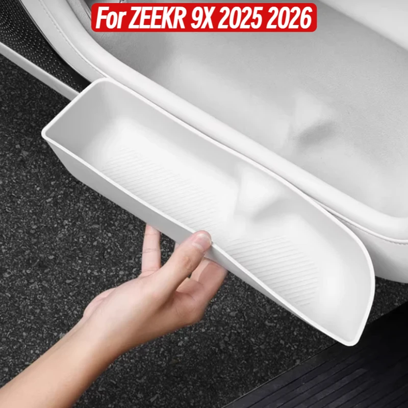 4pcs TPE side door storage box for ZEEKR 9X 2025 2026 Front Rear lower layer Door Handle decoration Tray Organizer