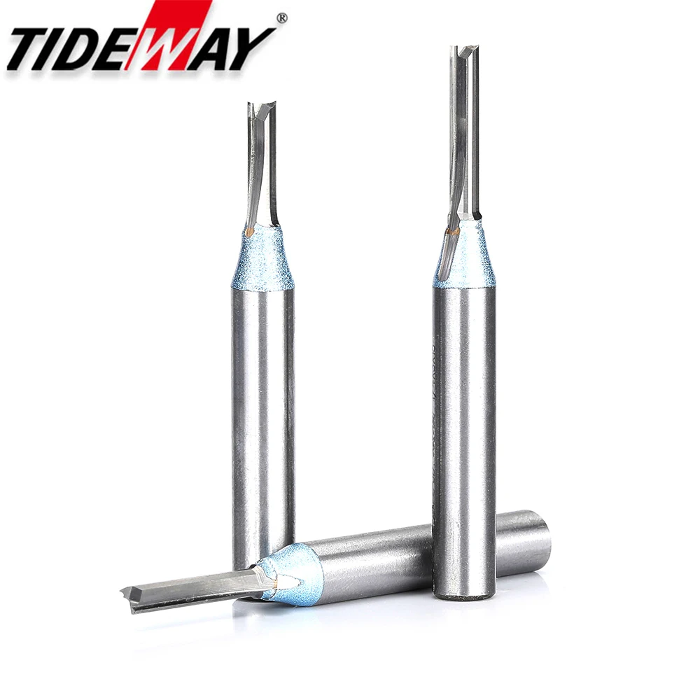 Tideway 1/4 Shank TCT Straight Router Bits for MDF Wood Woodworking Cutting Milling Cutter Engraving Carbide CNC Tools End Mill