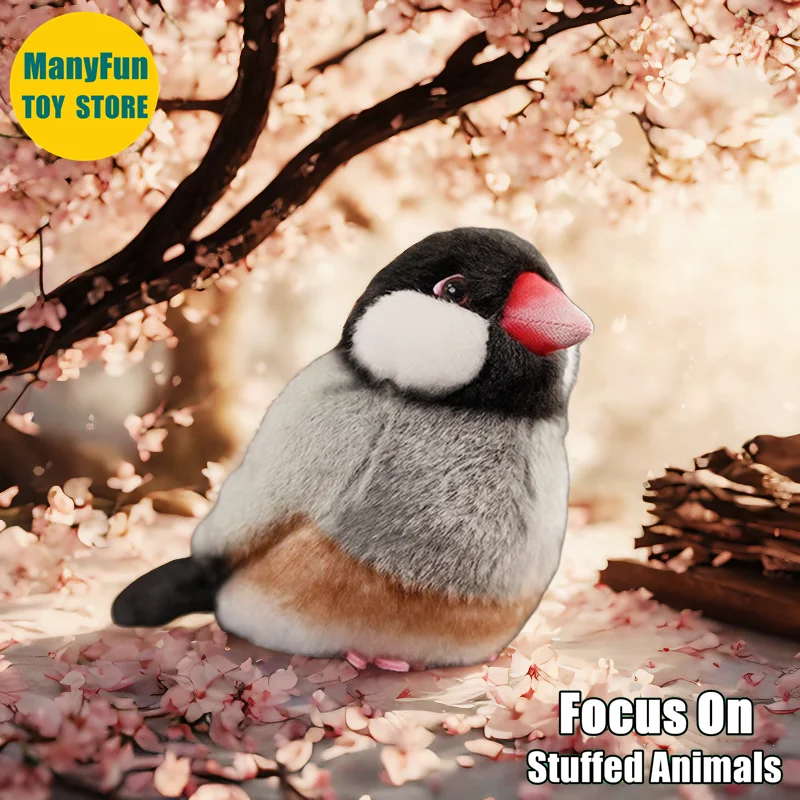 

Realistic Java Sparrow Plush Toy Mannikin Plushie Grey Munia Lifelike Rice Bird Stuffed Animal Simulation Doll Toy Collectors