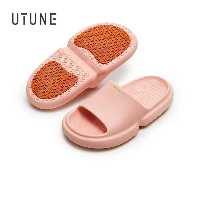 

UTUNE Summer Women Slippers Outdoor Platform Anti-slip Patch Beach Men Soft Indoor Slides Sandals High Quality Bathroom Shoes