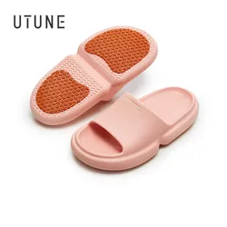 UTUNE Summer Women Slippers Outdoor Platform Anti-slip Patch Beach Men Soft Indoor Slides Sandals High Quality Bathroom Shoes