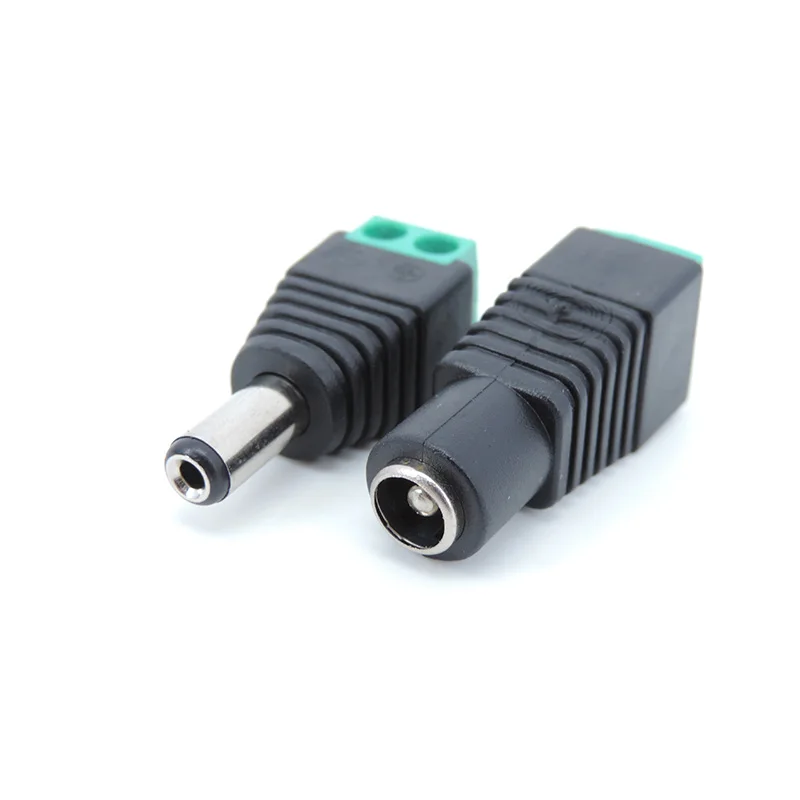 

10pcs DC Male female Jack Plug power connector 2.1*5.5mm 5.5x2.1mm terminal Adapter Cable for 3528/5050/5730 CCTV IP camera