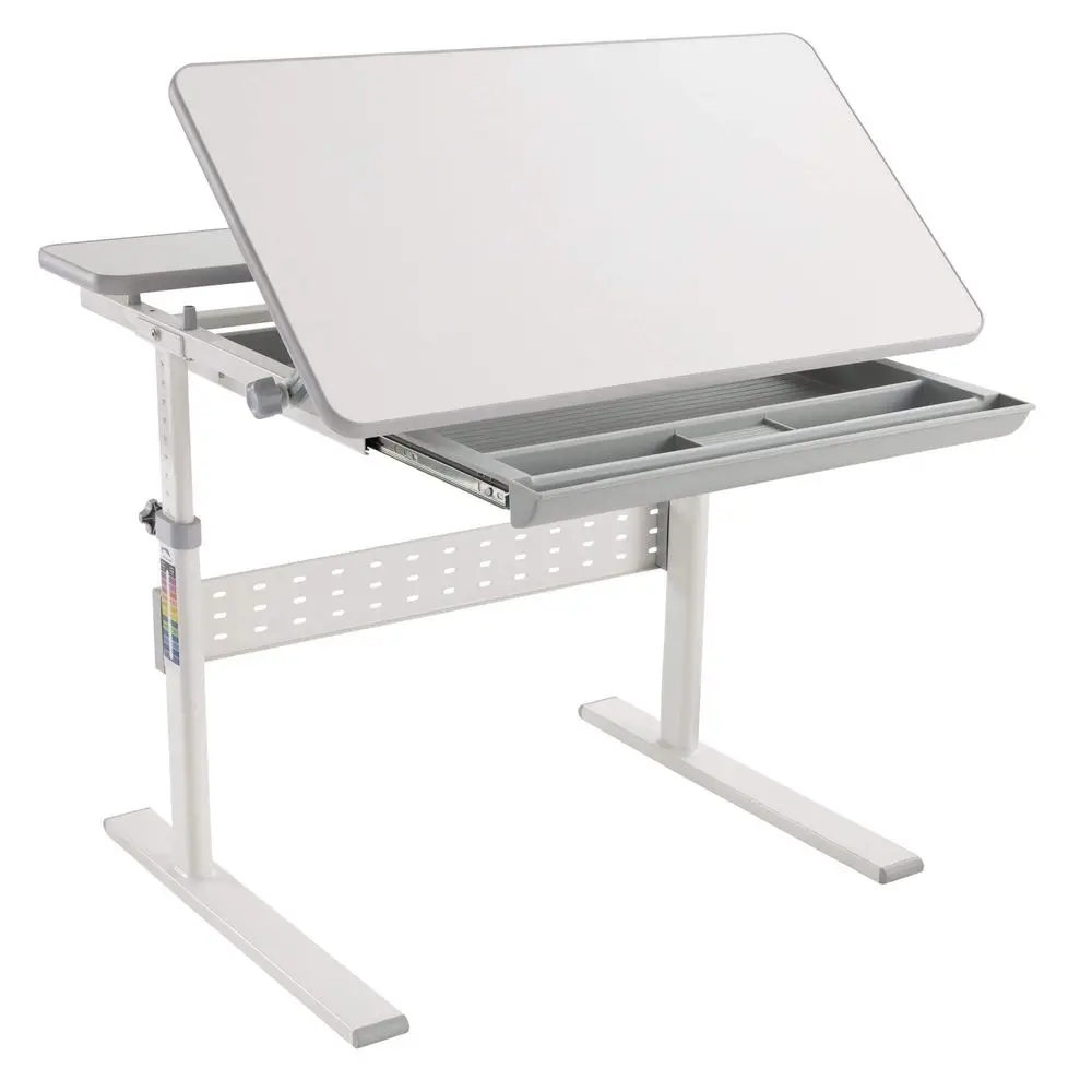 

Kids Adjustable Desk with Tilting Desktop, Height Adjustable Study Table with Storage Drawer, Ergonomic Desk for Writing, Drawi