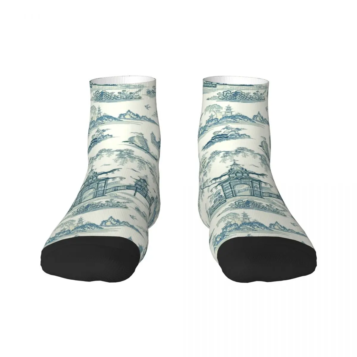 Oriental Pagoda Chinoiserie Vintage Temple Garden Men's Crew Socks Unisex Novelty Spring Summer Autumn Winter Dress Socks