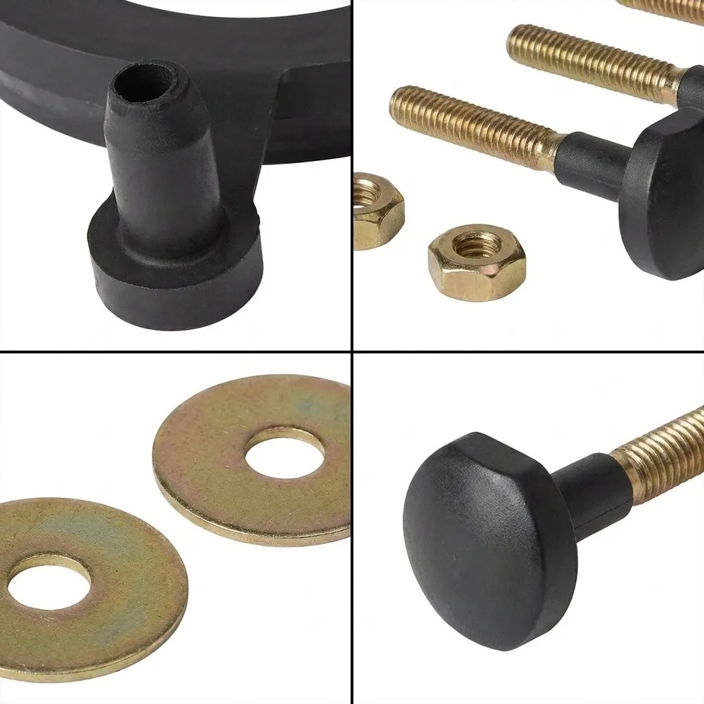 Tank Mounting Hardware Kit for Two-Piece Toilets Includes Rubber Bowl Gasket Brass Bolts Washers and Lock Nuts