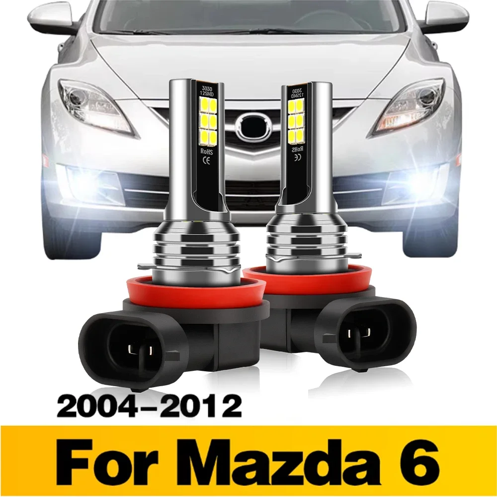 

LED 램프 자동차 전면 안개등, H8 H11 H16JP 전구, 자동차์세서리, MAZDA 6 2004 2005 2006 2007 2008 2009 2010 2011 2012, 2 미