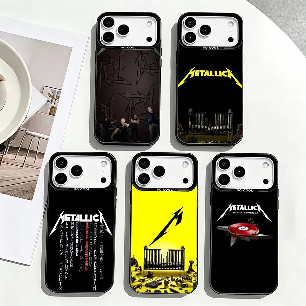 

B-Band 72 Seasons Metallica Phone Case For iPhone 17,16,15,14,13,12,11 Plus,Pro Max,XS,Colored Silver Plated Inside Cover