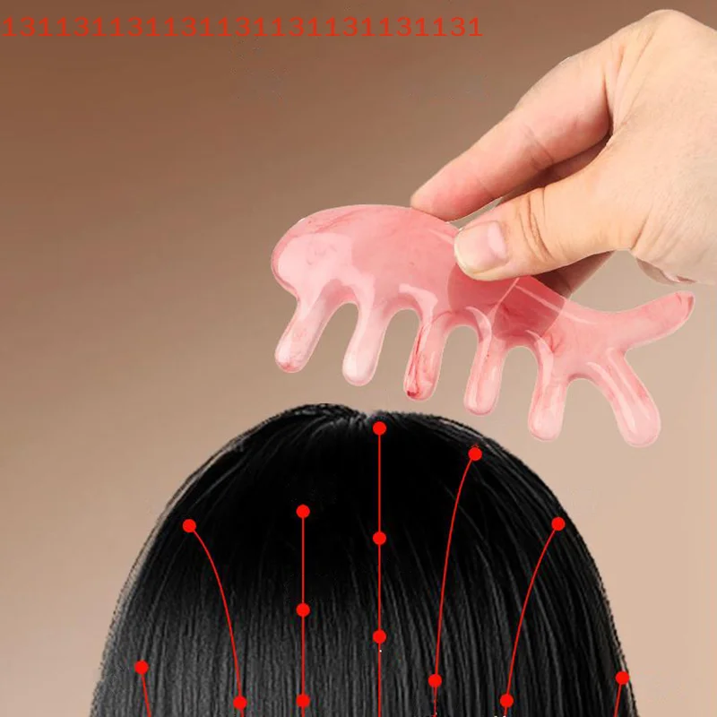 

Resin Multifunctional Massage Comb Head Scalp Meridian Comb Five Tooth Dolphin Massage Comb Nose Scraping Device