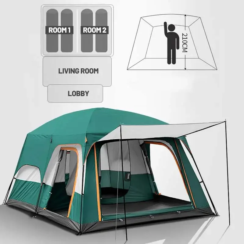 Camping Gear Large Waterproof Camping Tent Outdoor Party Tent for 4 6 8 12 persons