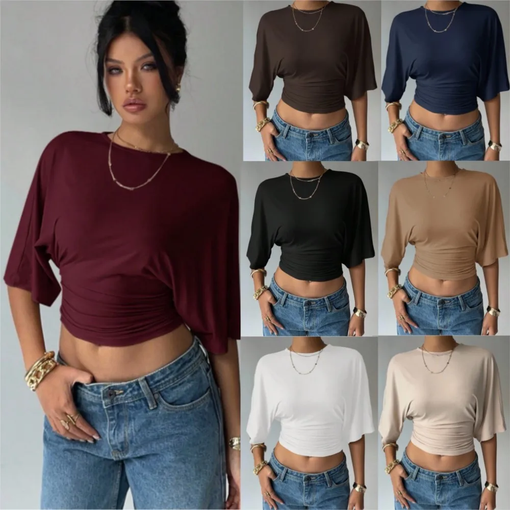 

Летний женский топ 2026: повседневный уличный стиль, приталенный крой, подчеркивающий талию, с эффектом стройности, модный и стильный дизайн