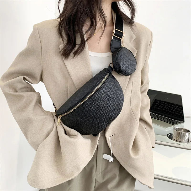 Fashion Lady Waist Bag Solid Color Leather Fanny Packs Luxury Brand Female Belt Purses Bags Ladies Shoulder Crossbody Chest Bags