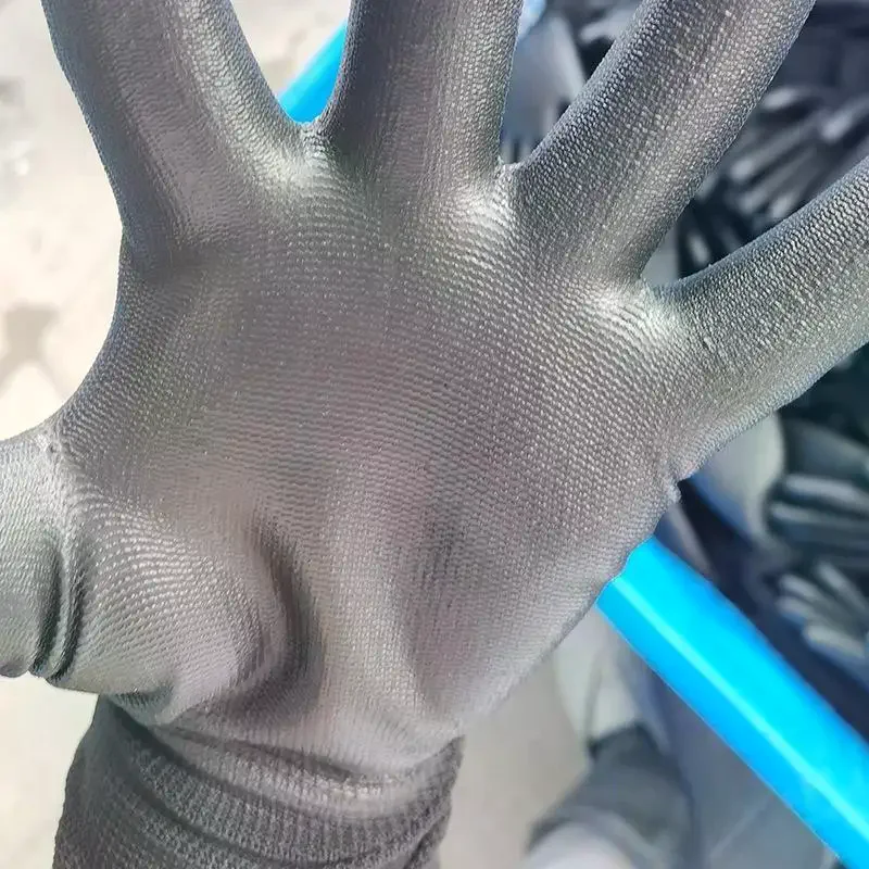 1 Pair Black Coating Gloves Nylon PU Gloves Woodworking Horticulture Automobile Maintenance Anti Slip And Dustproof Daily Use