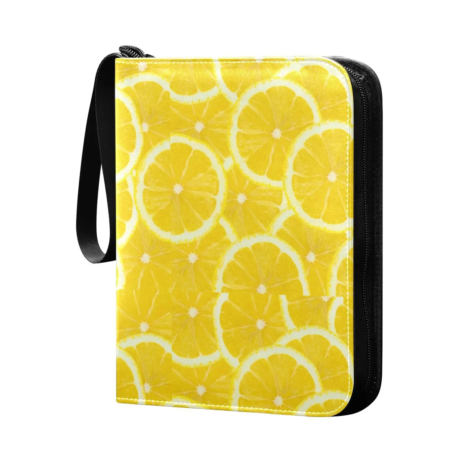 Amarelo limão dupla face bolso cartão Binder, álbum de bolso para cartões de jogo, coleção exclusiva cartão, armazenamento, 400, 4