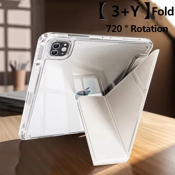 Y-Bracket Acrylic Transparent Case For iPad Mini 2024 Mini 7 6 A17 Pro Pro 11 2024 5th Air 11 6 13 5 4 3Pro 2 1 Pro11 10.2 9.7