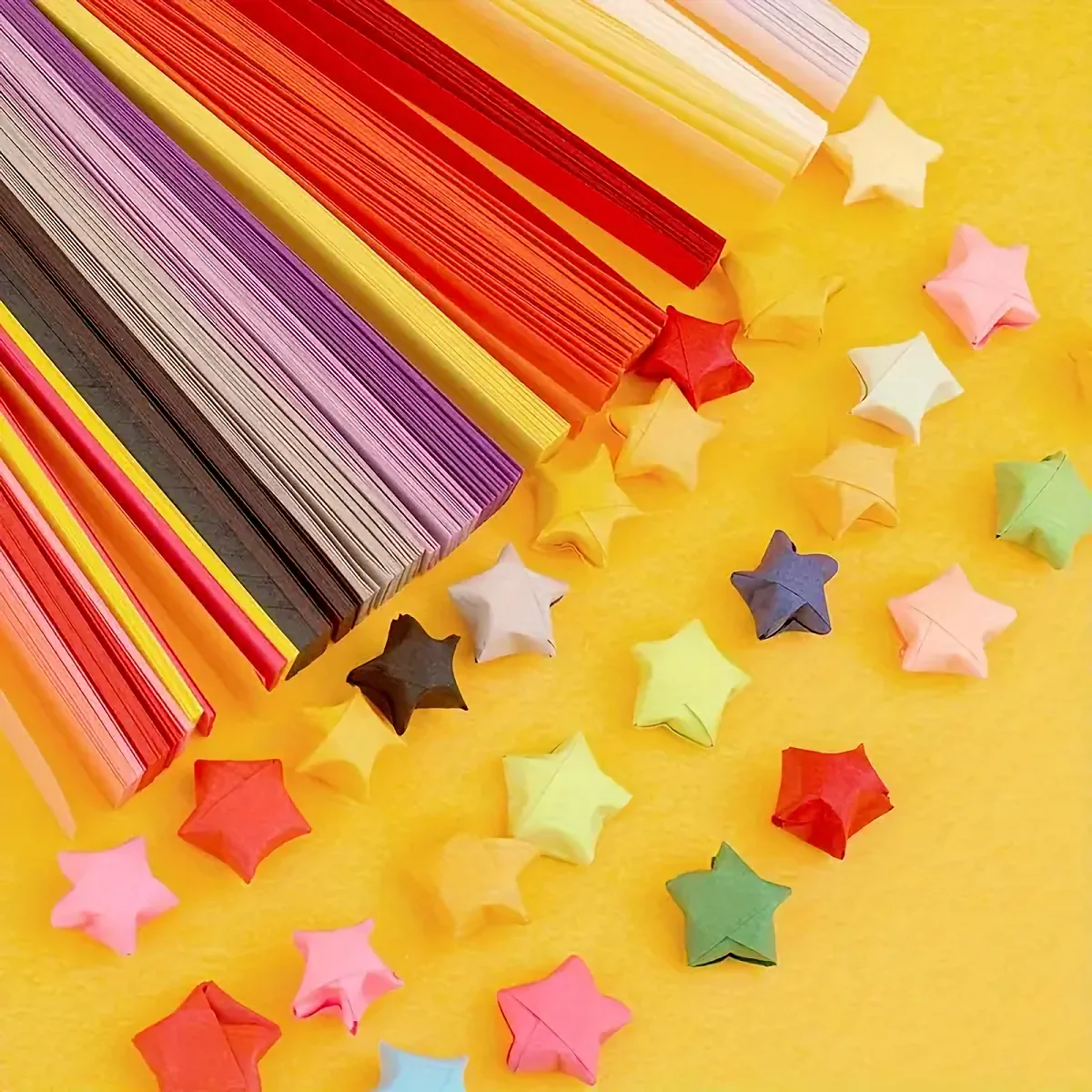 1080sheets Double-Sided Origami Star Paper Set in 27 Vibrant Random Colors Perfect for Handmade Lucky Star Decor DIY Art Craft