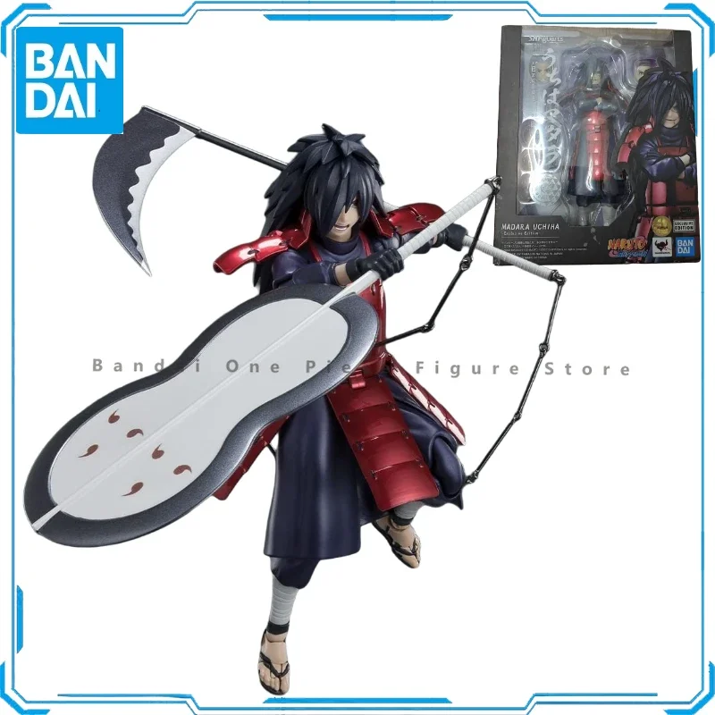 In Stock Original Bandai Naruto SHF Uchiha Madara Action Figures Animation Model Genuine Collector Anime Hobby Gifts for kids