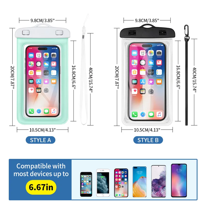 EGGORY-Bolsa impermeable universal para teléfono móvil, transparente, de tres capas, sellada, para surf, natación, pesca